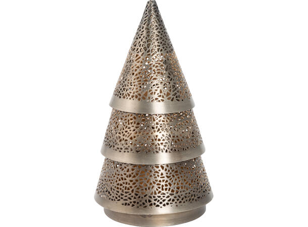 Halvor Bakke Santa dekortre til telys Ø10,5 H18,5 cm Koksgrå med gull 