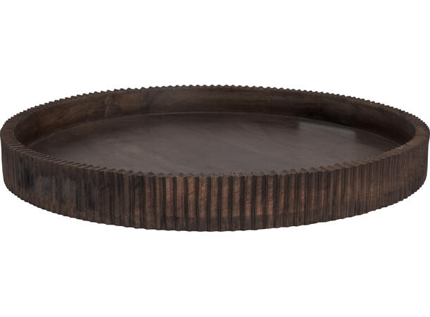 Halvor Bakke Lesotho brett i mangotre Ø50 Brunt  trebrett m/riller 