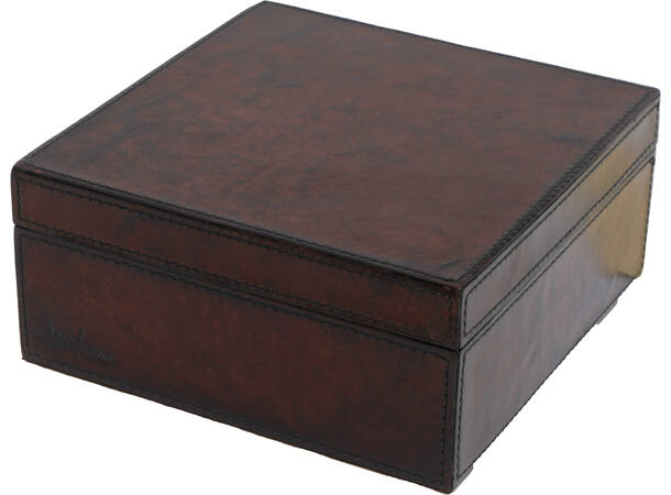 Halvor Bakke skinnboks oppbevaring lokk 20x20x9 firkantet 