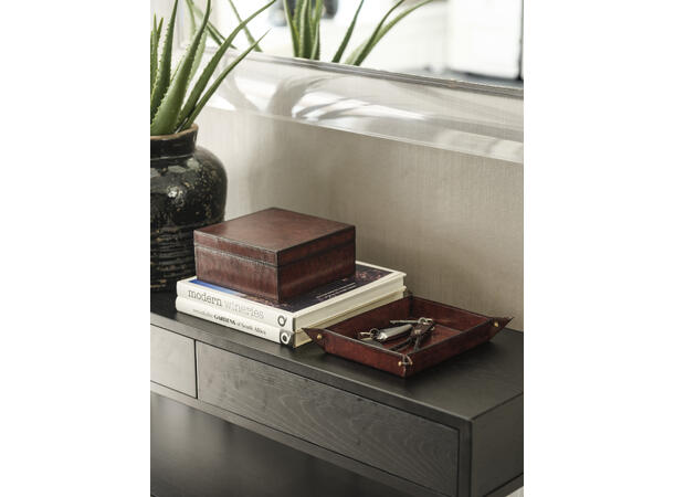 Halvor Bakke skinnboks oppbevaring lokk 20x20x9 firkantet 