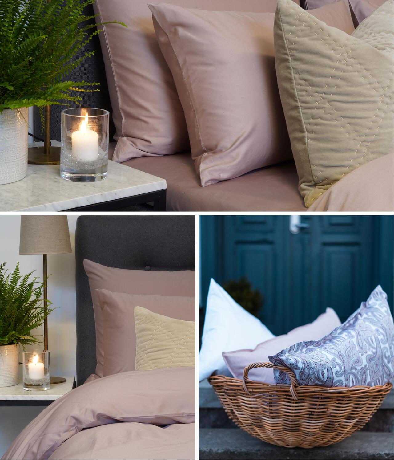 Dus rosa sateng sengetøy Cloud fra Borås Cotton. Kvalitet: TC 400