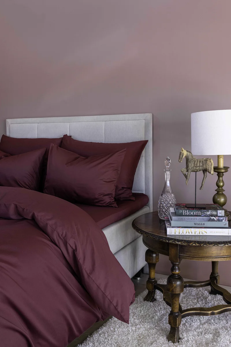 Borås Cotton Cloud konvoluttlaken 210x210 Aubergine 