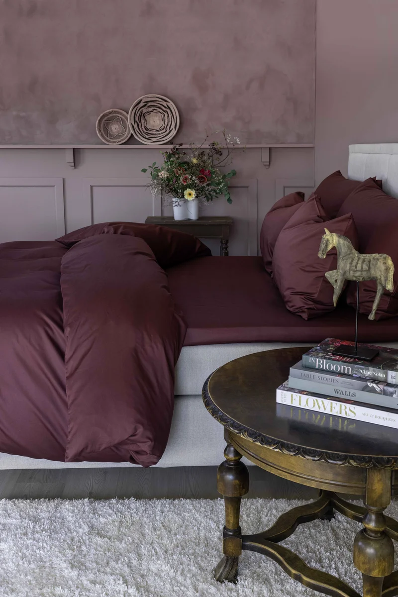 Borås Cotton Cloud konvoluttlaken 210x210 Aubergine 