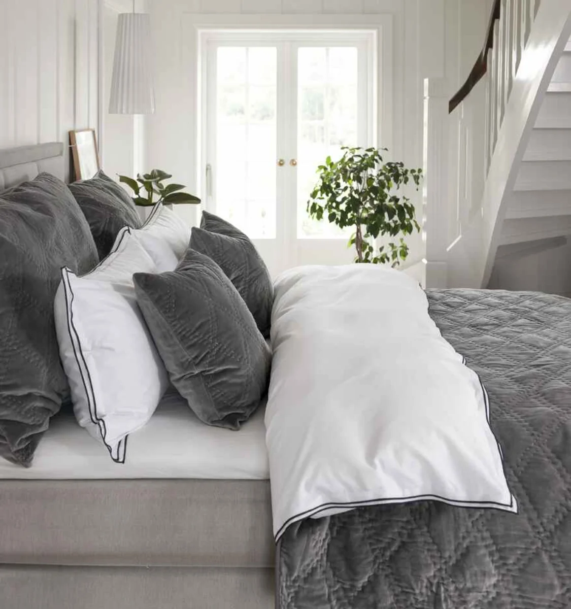 Borås Cotton Sky sengesett 140x200/50x70 Grå 