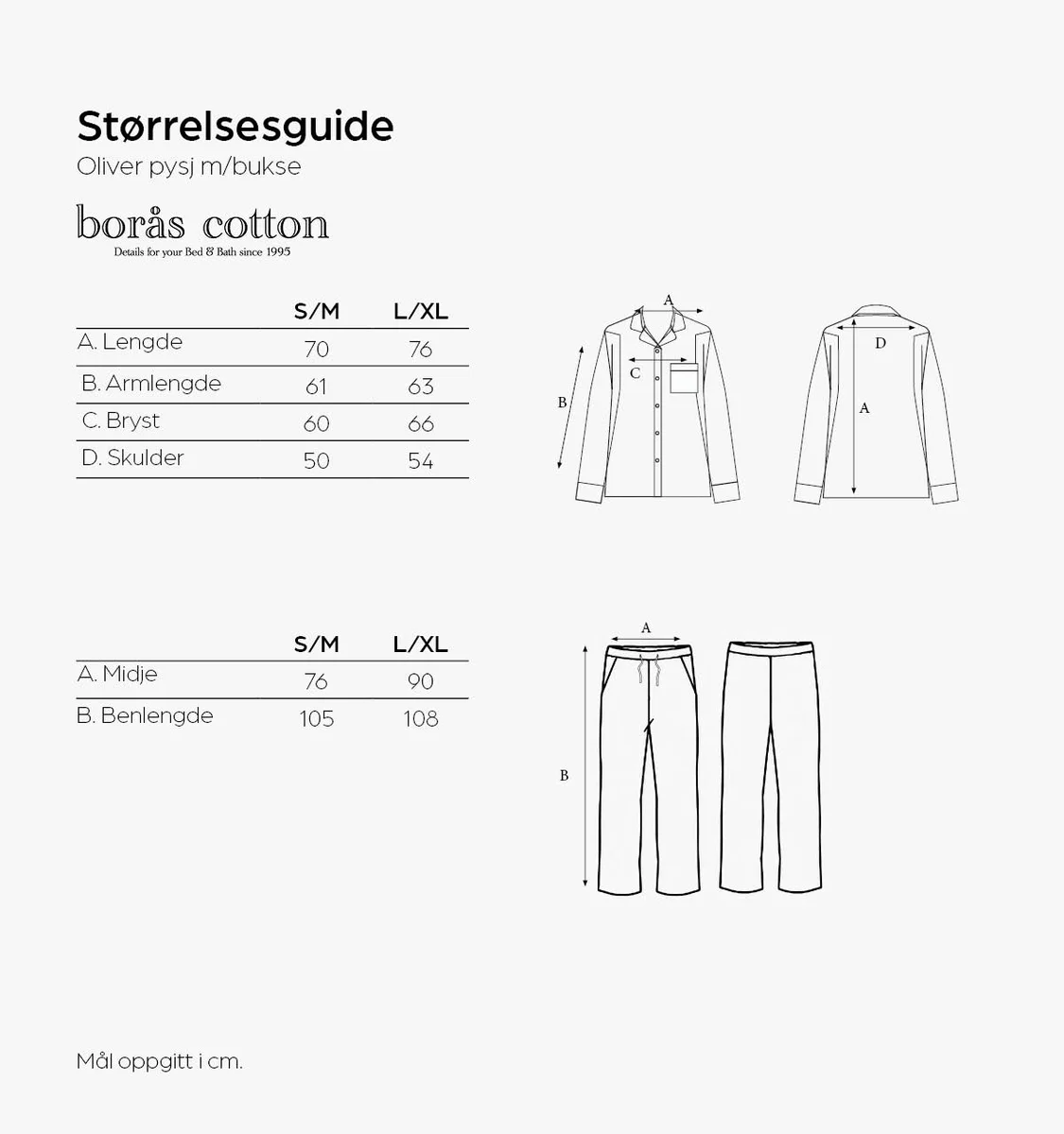 Borås Cotton Oliver pyjamas L/XL Beige 