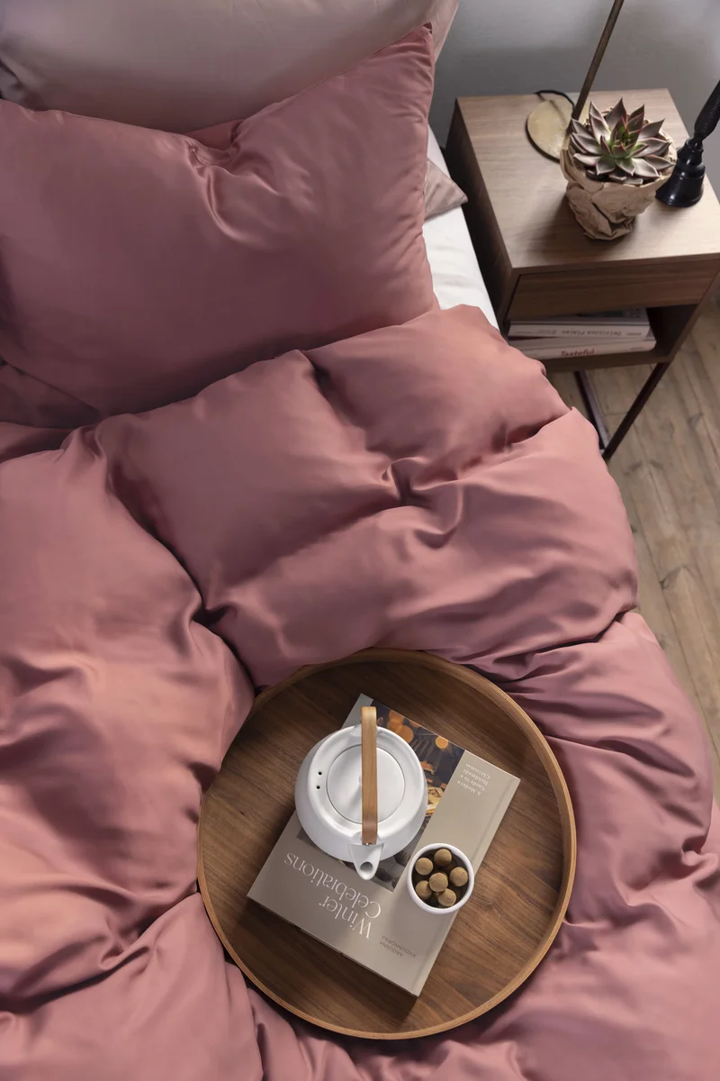 Borås Cotton Bliss sengesett 140x220/50x70 Aubergine 