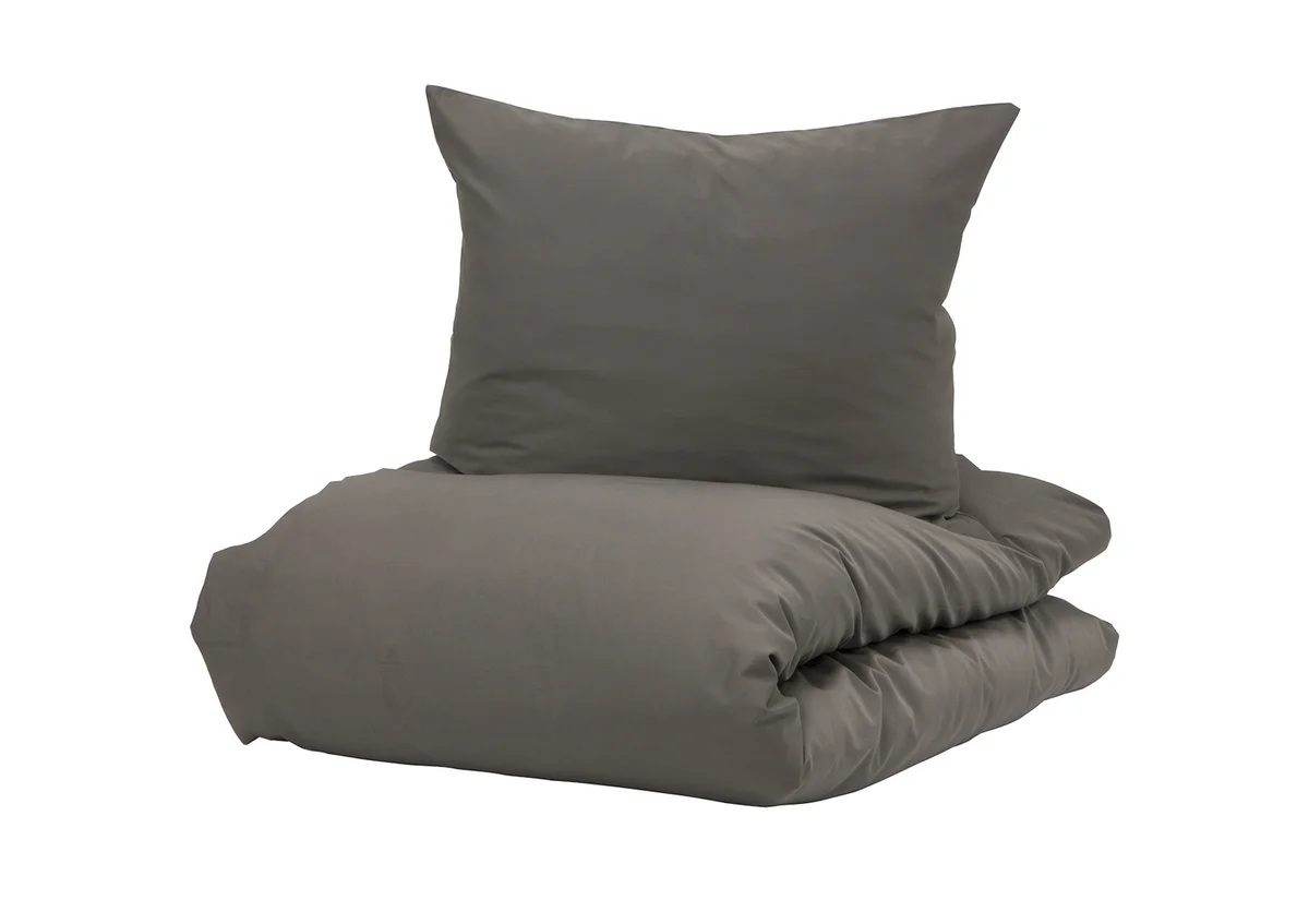 Borås Cotton Cloud sengesett 140x200/50x70 Grå / Antrasitt 