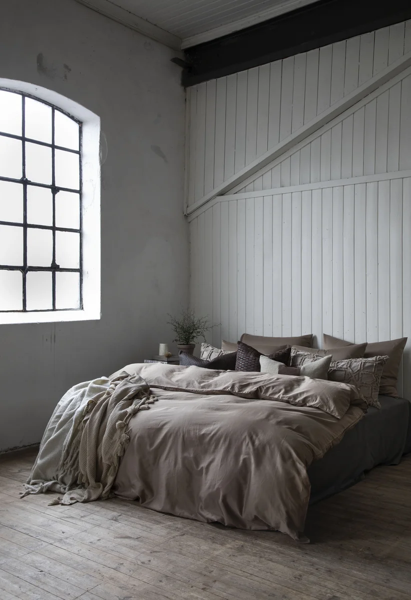 Borås Cotton Cloud sengesett 240x220/2*50x70 Sand - Norsk Dun