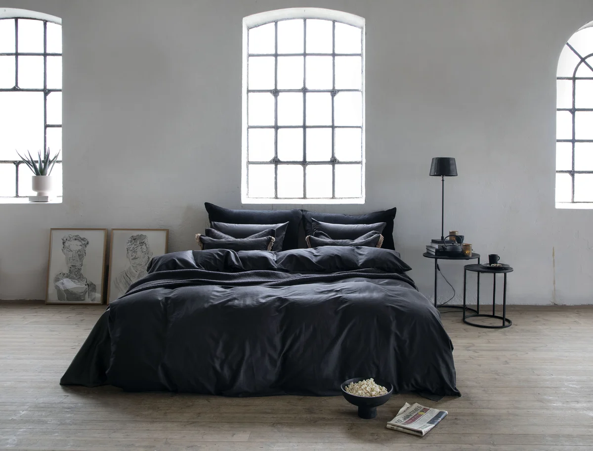 Borås Cotton Cloud sengesett 140x220/50x70 Sort / Black 