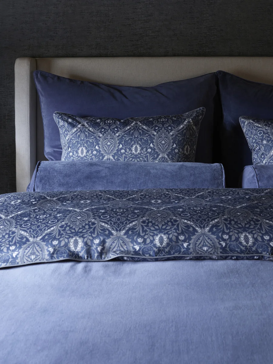 Halvor Bakke Wellington sengeteppe 160x280 Blå / Vintage indigo 