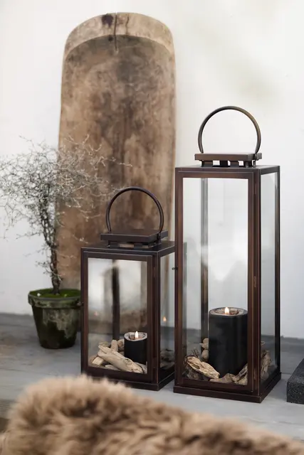 Halvor Bakke Marmi lanterne stål Høyde 56 cm Brun 