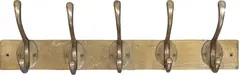 Halvor Bakke Høgevarde knaggrekke metall 5 knagger Messing