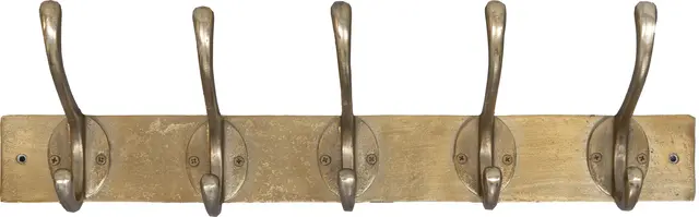 Halvor Bakke Høgevarde knaggrekke metall 5 knagger Messing 