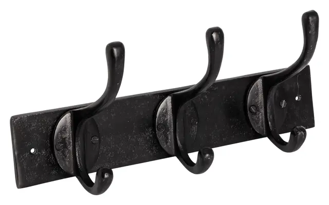 Halvor Bakke Høgevarde knaggrekke metall 3 knagger Sort vintage 