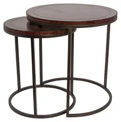 Halvor Bakke Sorrento sidebord sett &#224; 2 &#216;40/50 Oak skinn