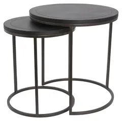 Halvor Bakke Sorrento sidebord sett &#224; 2 &#216;40/50 Sort skinn