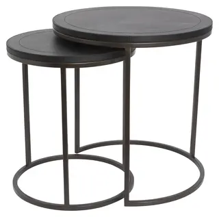 Halvor Bakke Sorrento sidebord sett &#224; 2 &#216;40/50 Sort skinn