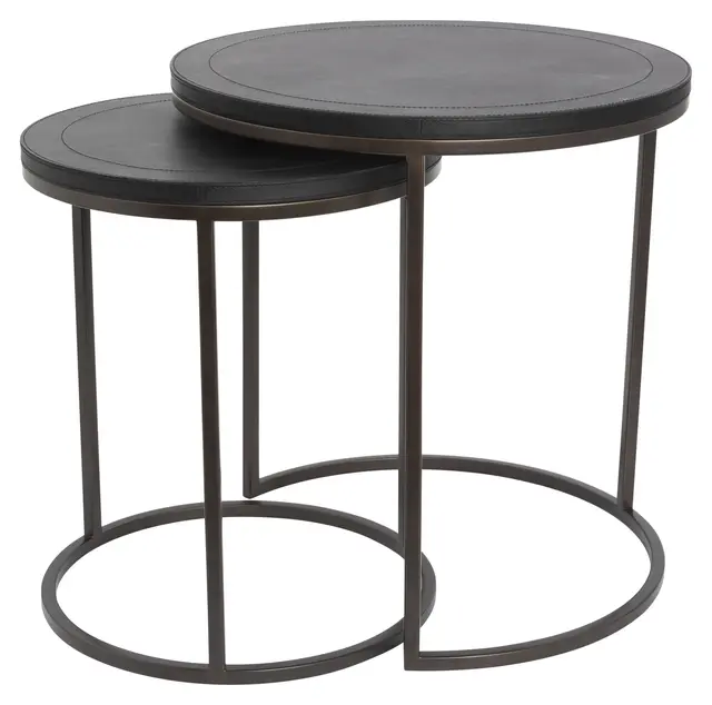 Halvor Bakke Sorrento sidebord sett à 2 Ø40/50 Sort skinn 