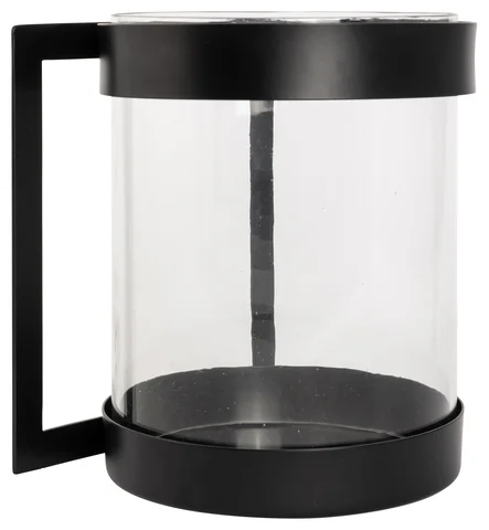 Halvor Bakke Vila vegglykt glass og jern Ø18 Sort metall med glass