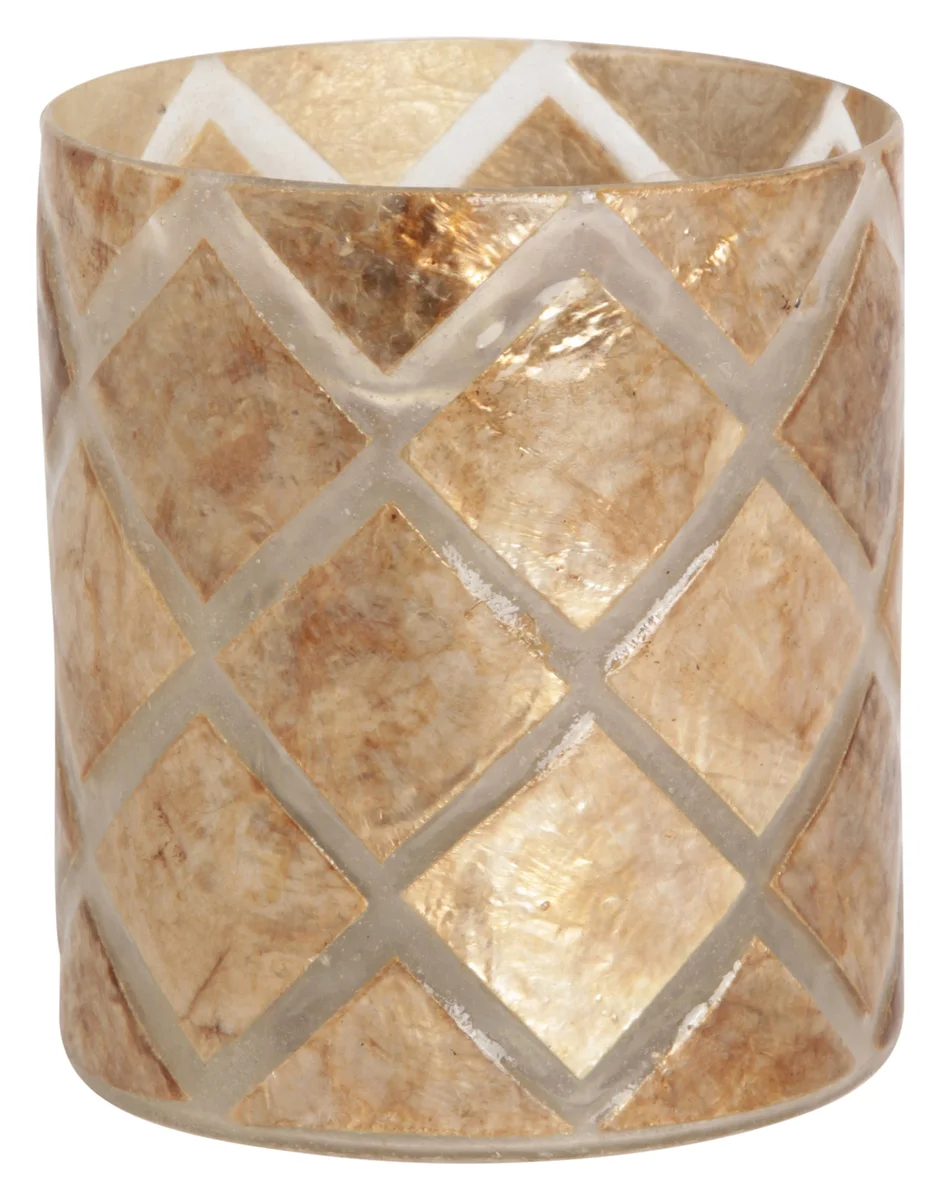 Halvor Bakke Varca rutet telysholder 10x10 Bronse Capiz 
