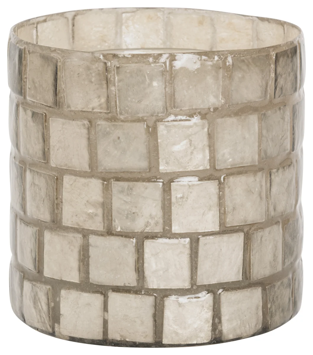 Halvor Bakke Velsao smårutet lyslykt 10x10 Beige/Natur Capiz 