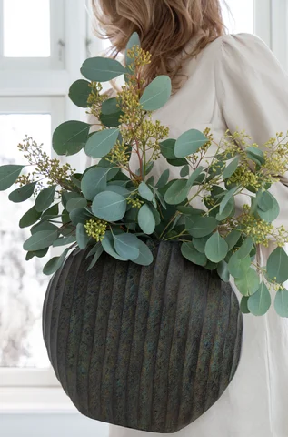 Lama Estrela vase Grønn patina