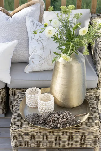 Lama telysholder glassfiber/skjell 11x11  2 skjellvarianter ass. 