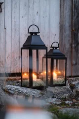 Lama lanterne metall H50 Sort