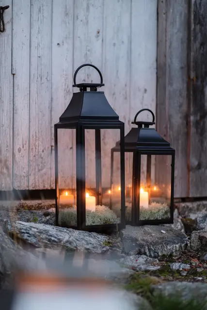 Lama lanterne metall H50 Sort 