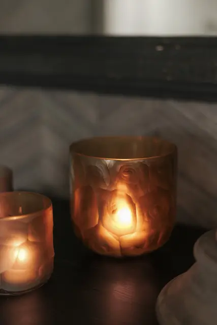 Lama Waterloo telysholder banket glass H13 Brun 
