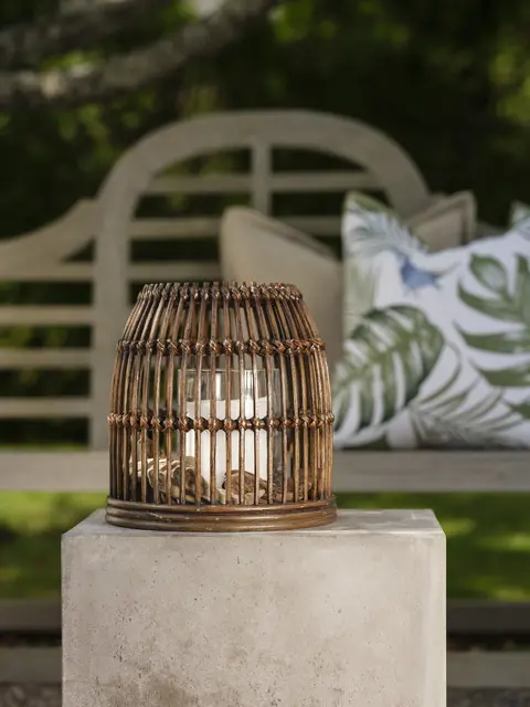 Lama rattan lykt rund Ø26 Brun 