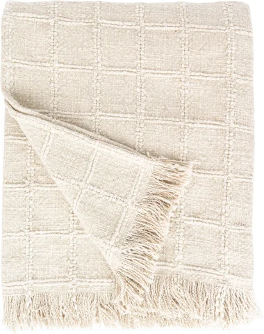 Lama Albergo sengeteppe i bomull/lin 130x220 Beige