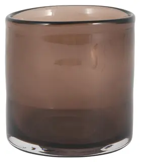 Lama telysholder glass 10x10 Brun