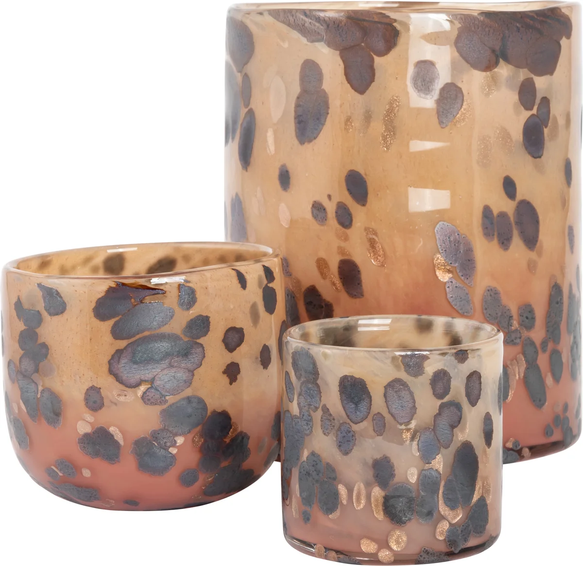 Lama lyslykt leopard glass Ø14 Brun 