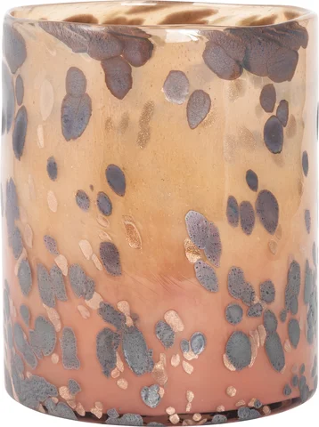 Lama vase leopard glass Ø20 Brun