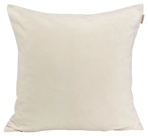 Lama putetrekk fløyel kant 50x50 Offwhite