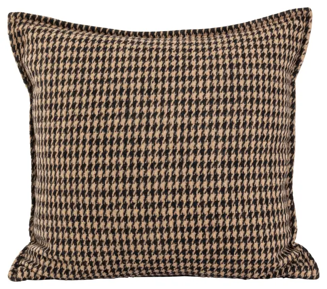 Lama putetrekk hundetann ull 50x50 Beige/Sort 