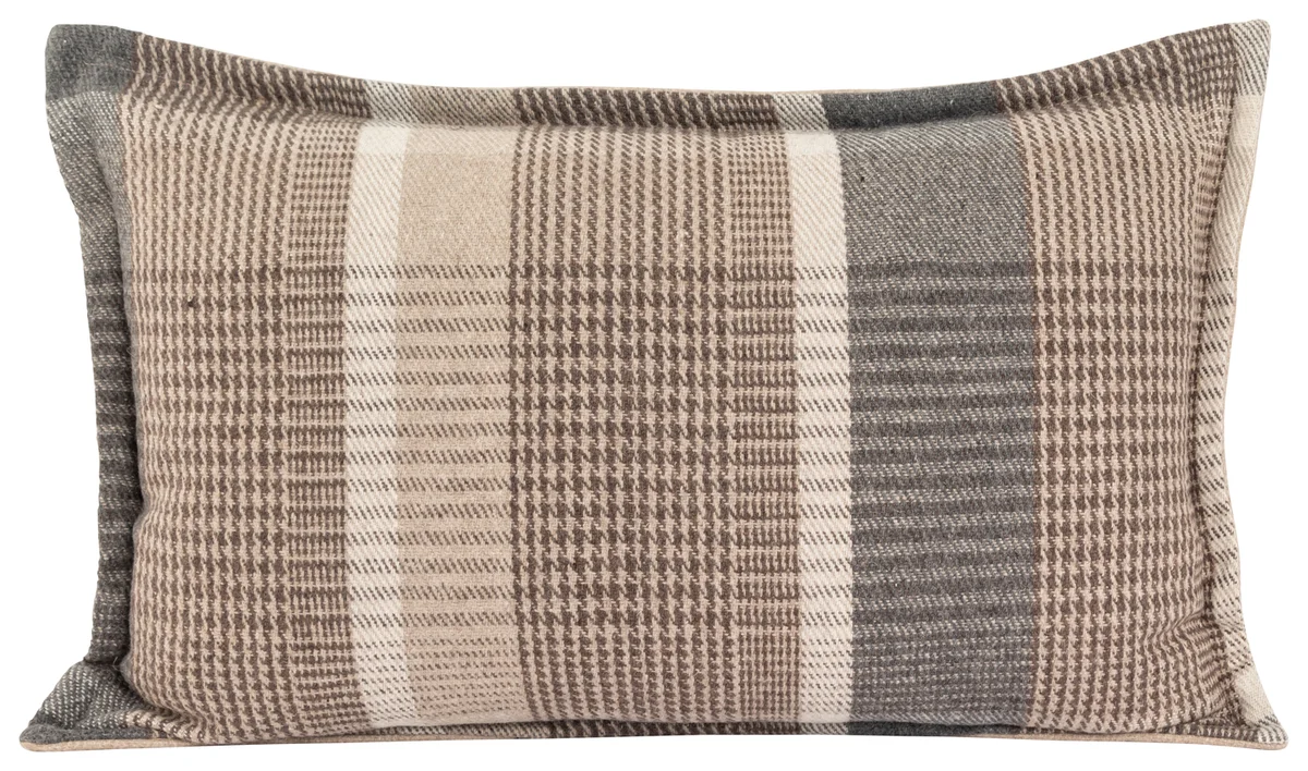 Lama Putetrekk rute ull 40x60 Beige 