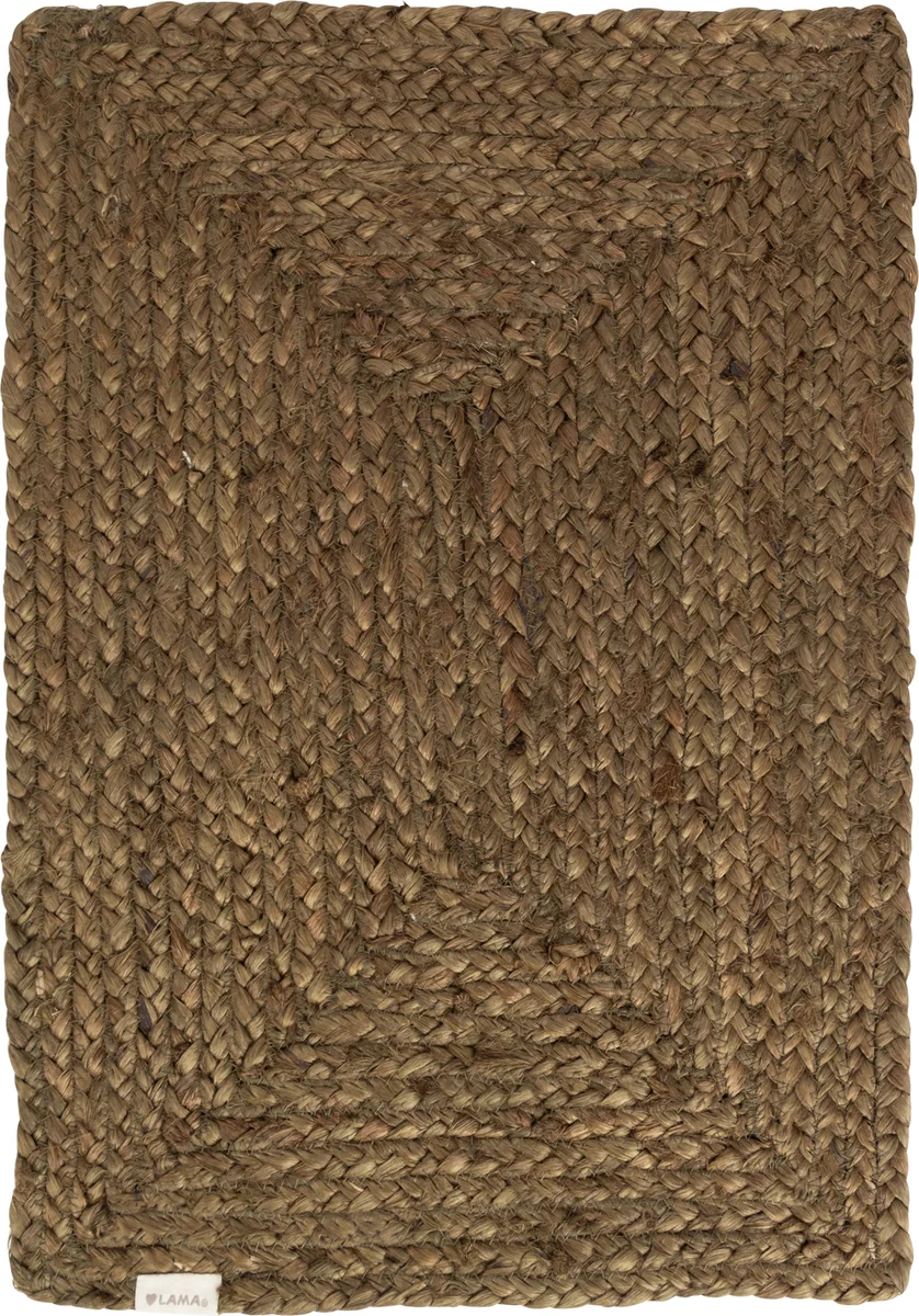 Lama dekkebrikke i jute 35x50 Oliven 