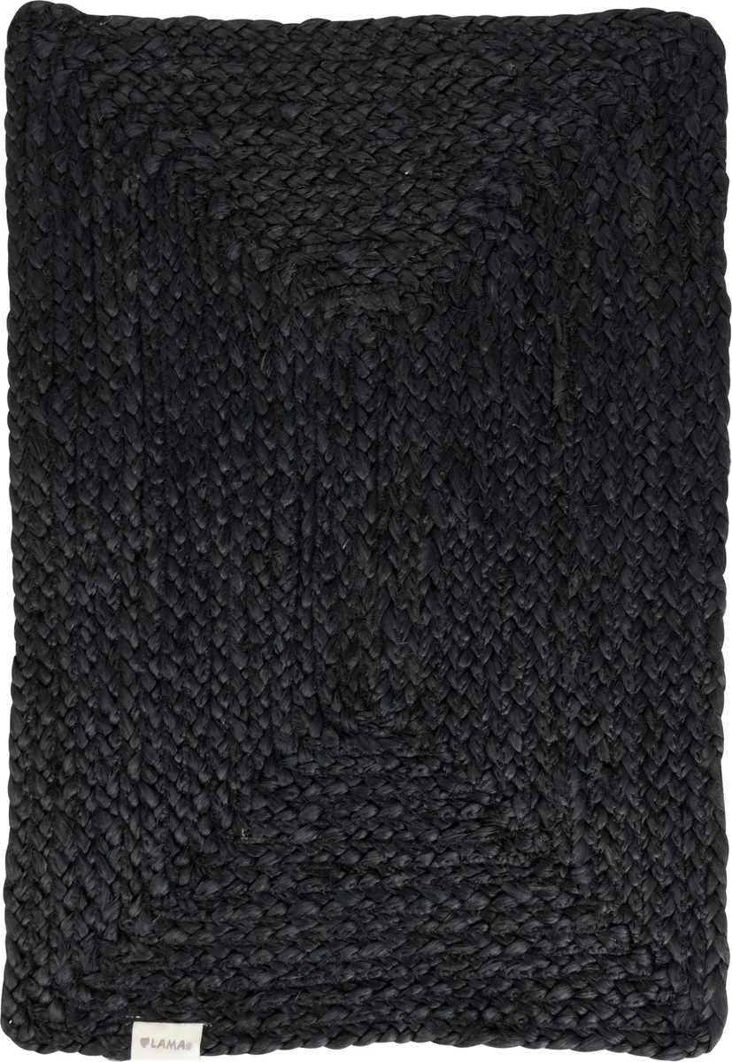 Lama dekkebrikke i jute 35x50 Sort 
