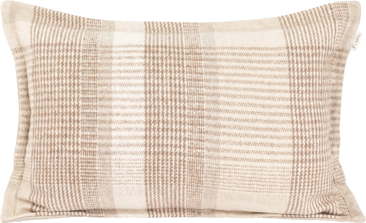 Lama Hasselt putetrekk i resirk. ull 40x60 Beige Glencheck 