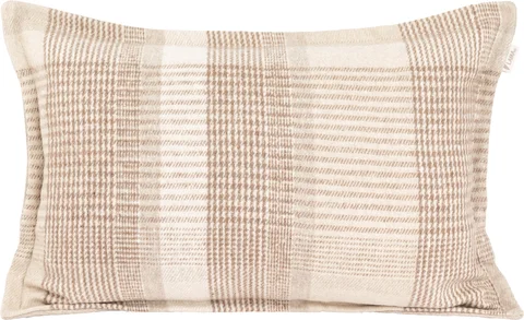 Lama Hasselt putetrekk i resirk. ull 40x60 Beige Glencheck