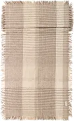 Lama Hasselt bordl&#248;per i resirk. ull 50x140 Beige glencheck