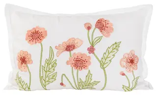 Lama putetrekk bomull 40x60 Rosa blomster