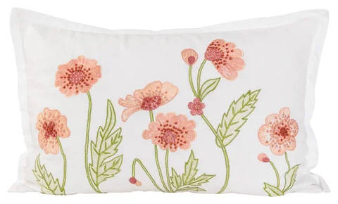 Lama putetrekk bomull 40x60 Rosa blomster