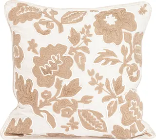 Lama putetrekk brodert bomull 50x50 Beige