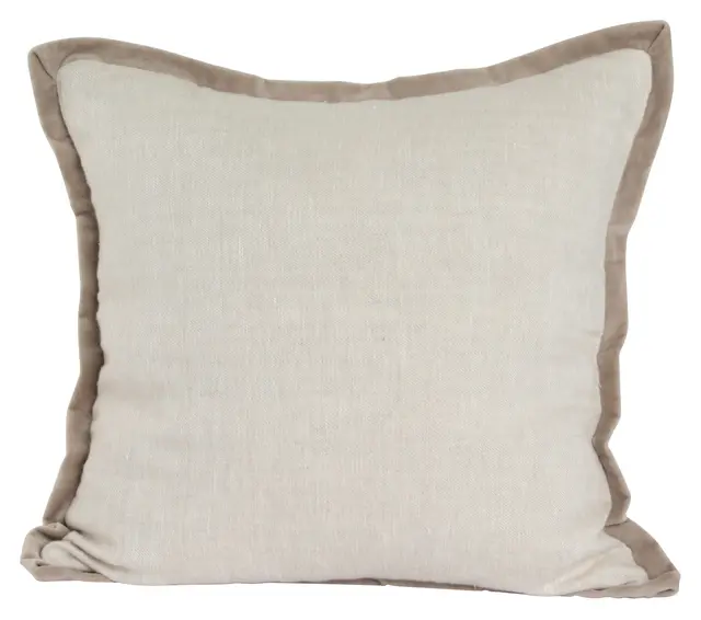 Lama putetrekk lin med fløyels flap 50x50 Beige 