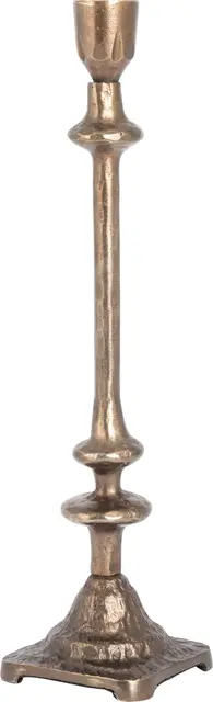 Lama lysestake metall H38 Messing, firkantet fot 