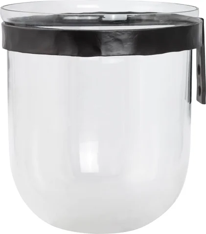 Lama vegglykt med glasskuppel H23 Sort metall oppheng