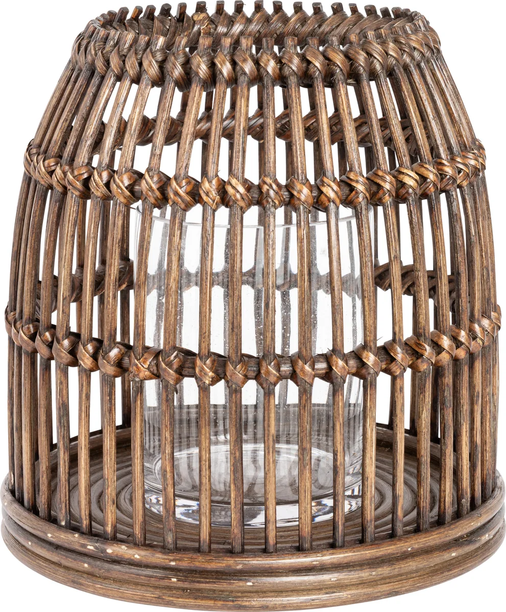 Lama rattan lykt rund Ø26 Brun 